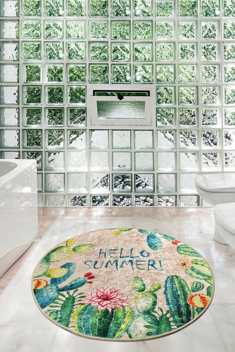 Mijölnir Alfombrilla de Baño Hello Summer Multicolor 100 cm Mijölnir Alfombrilla de Baño Hello Summer Multicolor 100 cm